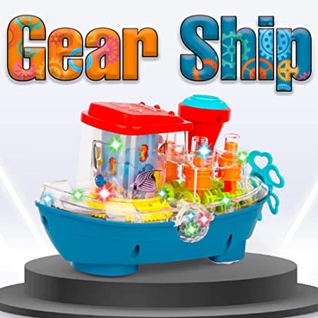 Gear Land Ship, Musical Toy Boat with Colorful Light, Transparent Rotatable Concept Boat, Underwater World Cruise Ship Toy For Kid, Battery Operated Toy Boat with Rotating Fishing Lamp Toy, Children's Toy Boat Gear Land Ship, Musical Toy Boat with Colorful Light, Transparent Rotatable Concept Boat, Underwater World Cruise Ship Toy For Kid, Battery Operated Toy Boat with Rotating Fishing Lamp Toy, Children's Toy Boat